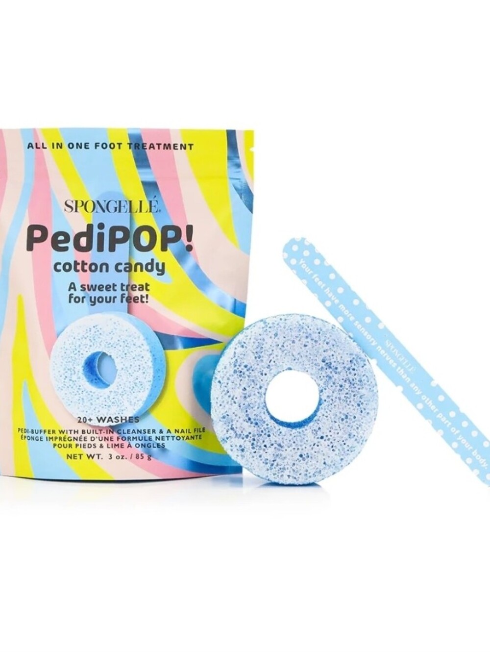 Spongelle Cotton Candy | PediPOP! Pedi Buffer & Nail File